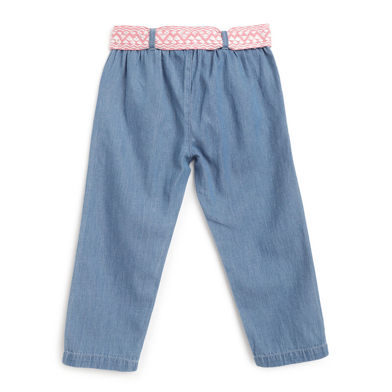 Girls Medium Blue Solid Jeans image number 1